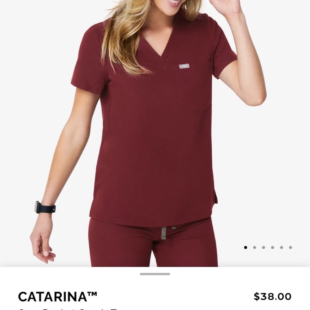 Catarina 1 pocket scrub top figs